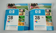 2 New Genuine Original HP 28 Tri-Color Ink Cartridges Printer Ink Office Sealed picture