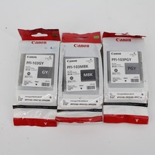 3 Genuine Canon PFI-103GY PFI-103MBK Matte Blk PFI-103PGY Photo Gray Inkjets OEM picture