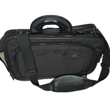 Vintage Samsonite Lap-Top Bag Black Day Travel Carry On Bag Strap 19 Inch X 12 picture