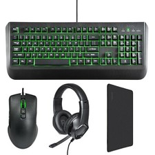 Game Onn 100009095 Gaming Starter Kit, 4 Pieces - Keyboard Mouse Headset & Pad picture