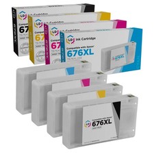 LD 4PK Replacement Epson 676XL T676XL Ink Black Color WorkForce WP-4020 WP-4530 picture
