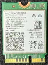 Intel Killer AX1690i WiFi6E Adapter Card CNVio2 M.2 3.0 Gbps BT5.3 Intel 12th+ picture