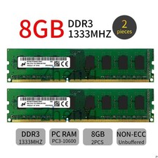 16GB 2x 8GB 4GB DDR3 PC3-10600U 1333Mhz 240Pin DIMM intel Desktop RAM For Micron picture