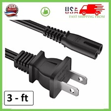 2-Pack AC Power Cord 2 Prong Cable 2-Slot Figure 8 for TV PS3 PS4 PS5 XBOX PC picture