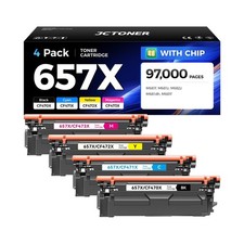 657X Toner Cartridge Set 4-Pack with Chip High Yield Replacement for HP 657X ... picture