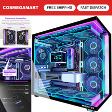 ATX Mid Tower Gaming PC Case with 7 ARGB Fans, Type-C, Tempered Glass, Black picture