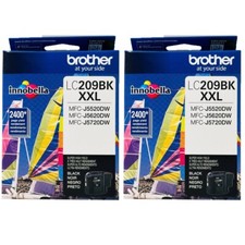 2pcs Brother LC209BK Genuine Innobella Super High Yield XXL Black Ink Cartridge picture