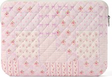 15.6 inch Cotton Quilted Laptop Sleeve for Women, Aesthetic Puffy Laptop Case picture