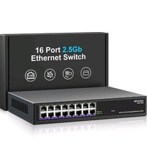 16 Port 2.5Gb RJ45 Ethernet Switch Unmanaged, NICGIGA 16 Port Network Switch picture