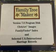 Family Tree Maker Version 7.0,Program Disk ClickArt Images F. F.Program,4 Disc. picture