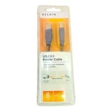 Belkin USB 2.0 Printer Cable 6 Foot Gold-plated Heavy Gauge Factory Sealed NEW  picture
