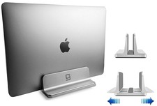 Vertical Laptop Stand [Adjustable] Desktop Aluminum Compact Fit All Sizes Silver picture