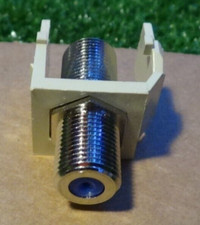 Leviton Ivory QuickPort Gold Coaxial Connector Blue Center 41084-FIF Buy 2 get 1 picture