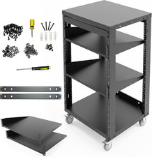Axcessables 16U Open Frame Network Rack with Locking Caster Wheels - 440Lb Capac picture