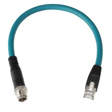 M12 Ethernet 8 Pin XCoded RJ45 CAT7e GigE Cable High Speed Network Switch 30cm picture