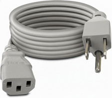 Universal 3‑Prong AC Power Cord Cable for TV, PC, Printer, Game Console, Monitor picture