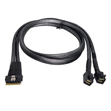 NFHK PCI-E Ultraport Slimline SAS Slim 4.0 SFF-8654 8i 74pin to Dual SFF-8643 4i picture