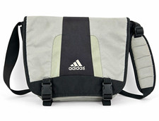 Adidas Gray & Black Messenger Bag Laptop Shoulder Bag Adjustable Strap picture
