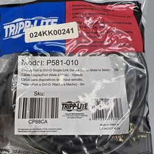 Tripp Lite 10ft DVI-D to DisplayPort Cable (M to M) P581-010 - JJ C4D **New Lot picture