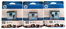 HP 02 Light Cyan Ink Cartridge Lot of 3 Expired picture