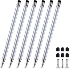 6 Pack Silver Stylus Pen Set for Touch Screen Phone 2-in-1 Stylus Pen picture