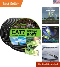 Heavy-Duty 100ft Cat 7 Ethernet Cable - 10Gbps Speed, Direct Burial & Waterproof picture