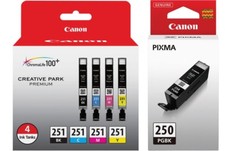 Genuine Canon CLI-251 4-Cartridge Ink Set (6513B004) + PGI-250 Black (6497B001)  picture