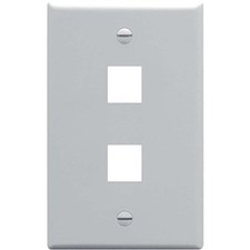 ICC Faceplate Flat 1-gang 2-port Gray TDICC-IC107F02GY Garden Improvement picture