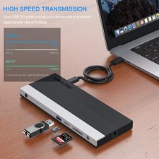 13 in 1 USB 3.0 100W PD Charge USB-C 4K Dual Docking Station Triple Dsiplay HDMI picture