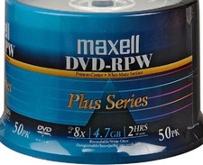 Maxell DVD - RPW White Matte Printable to Hub 8X 120 Min/2Hr. 4.7 GB 50 Pack NEW picture