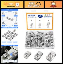 50pcs U-Style Clip-On Nuts, M5 M6 M8 Stainless Steel Fasteners, Regular Extruded picture