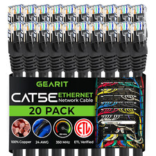 Cable de conexión Ethernet Cat5e de 1,8 m (paquete de 20) - Sin enganches picture