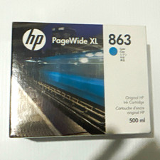Genuine HP PageWide XL 863 Cyan Ink Cartridge 500ml (F9K40A) picture