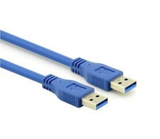 1Ft USB 3.0 Super Speed 4.8Gbps Gold Plate Type A Male to Male  Blue Cable picture