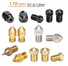 1.75/.2 3D Printer Nozzle Extruder Nozzle Filament Brass Steel Hotend Thread Lot picture