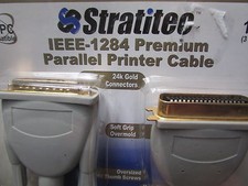 Stratitec Premium Parallel Printer Cable 24kt Gold Connectors-10 ft-IBM/PC picture