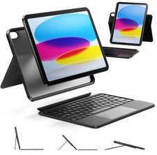 HOU iPad A16 11th10th Generation Case with Keyboard Rotatable  Trackpad picture