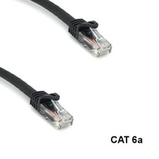 Kentek Black 2ft Cat6A UTP Cable 24AWG 600MHz RJ45 Ethernet Router Pure Copper picture