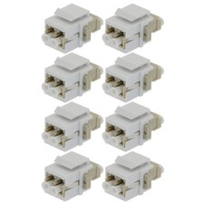 8x LC/UPC Duplex Multi Mode Fiber Optical Coupler w/ Keystone Jack Snap-in Ivory picture
