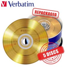 Verbatim AZO CD-R Digital Vinyl Blank CD LP Style 700M 52x Gold Color - 5 Discs picture