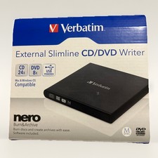 Verbatim External Slimline CD/DVD Writer 98938 Nero USB 2.0 Black CD, Box picture