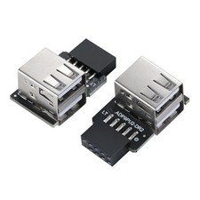 Dual 2-Port USB Motherboard Dual USB 2.0 9Pin Female Adapter Converter Dual L... picture
