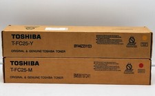 LOT OF (2) Genuine Toshiba X1 T-FC25-Y YELLOW & X1 T-FC25- M MAGENTA picture