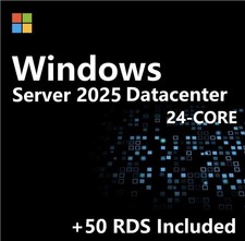 Windows Server 2025 DATACENTER✔ 24-CORE✔ 10 CALs✔ 50 RDS/RDP CALs✔ EP2-25167 picture
