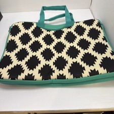 Black/ Green neoprene laptop bag 11x14x1.5 4 Pockets Zippered Cross Body picture