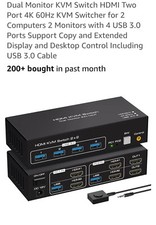 Dual Monitor KVM Switch HDMI 2 Port 4K120Hz KVM Switcher  picture