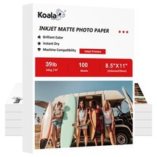 300 Sheets Koala Photo Paper 8.5x11 Matte 39lb for Inkjet Printer HP Epson Canon picture