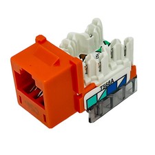 (Qty 4) Hubbell HXJ5EOR Telephone/Data Jack Cat5e Orange ~NEW~ picture