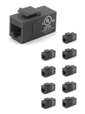 10 Pack of VCE VCELINK UL Listed CAT6 RJ45 Keystone Jack Inline Couplers Black picture