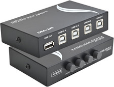 4 Port USB 2.0 Sharing Manual Switch Box Hub 4 PCS Share Switcher 1 USB Device picture